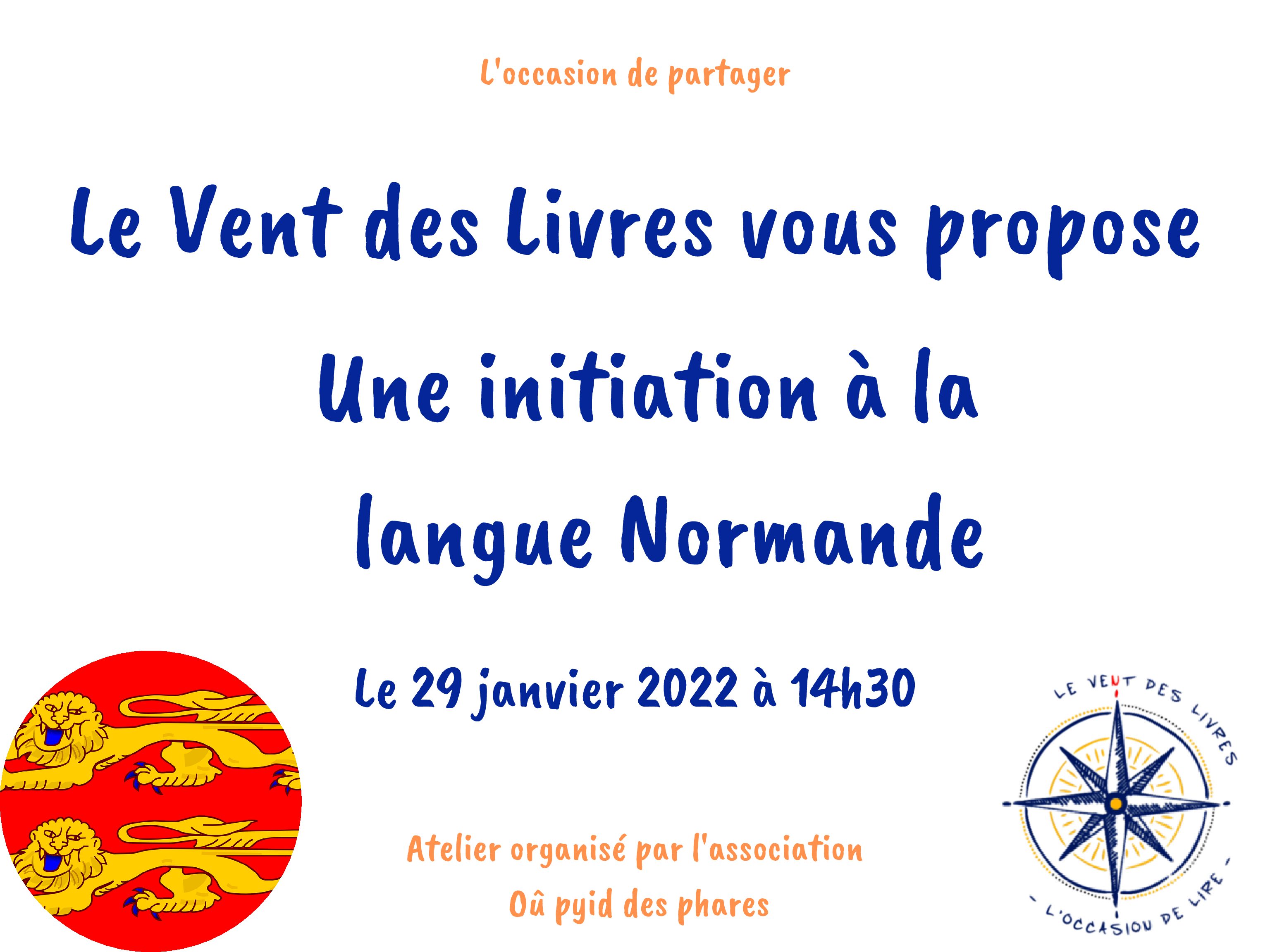 Initiation à la langue Normande le 29 janvier de 14h30 à 16h00